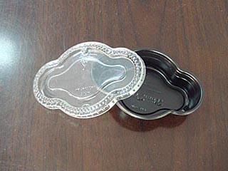 0.3mm厚的透明PET盖+0.4mm厚的PS底吸塑盒